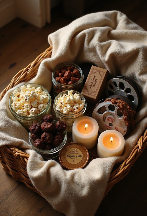 cozy movie night essentials basket