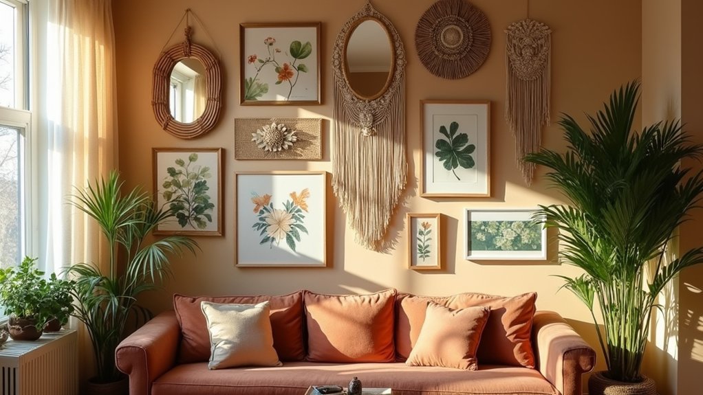 curated layered textured eclectic living room