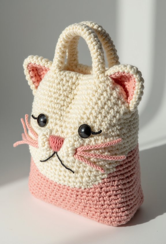 cute kitty face tote bag