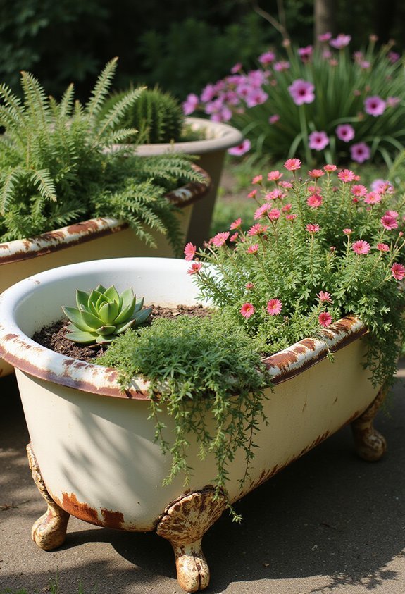 deep rooted plants in bathtubs