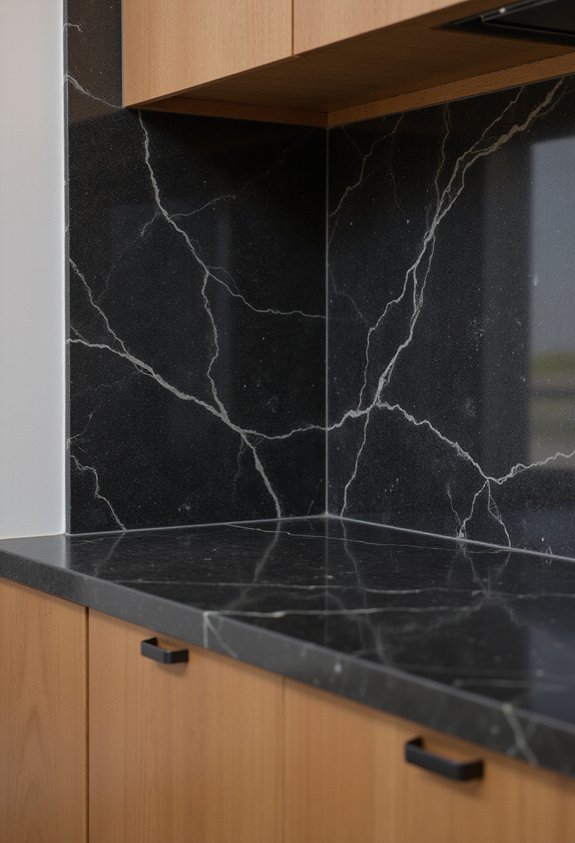 dramatic sophisticated contrasting timeless kitchen