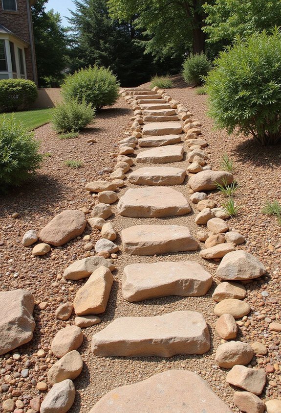 erosion controlling river rock landscaping solution