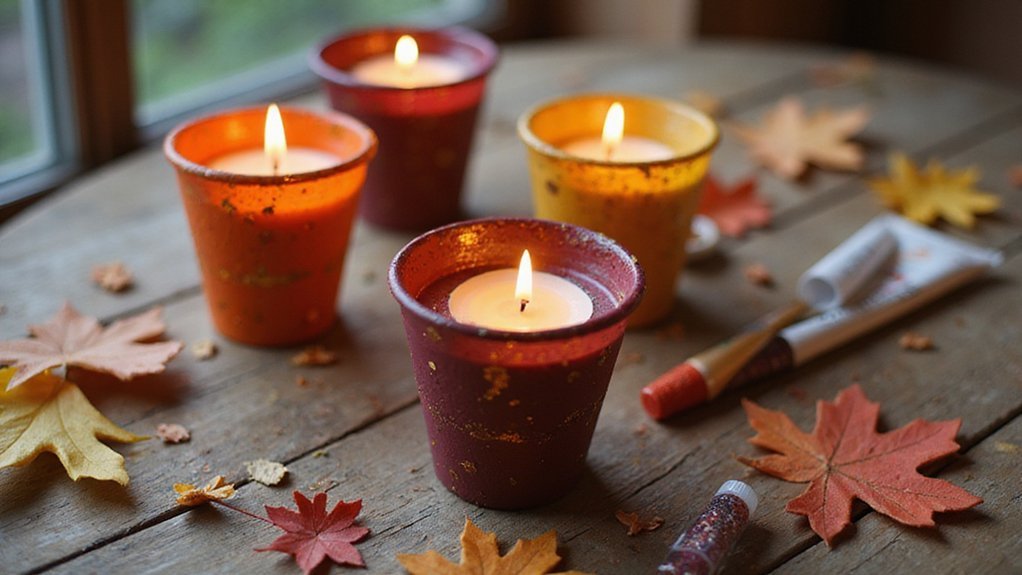 festive safe autumnal homemade candle holders