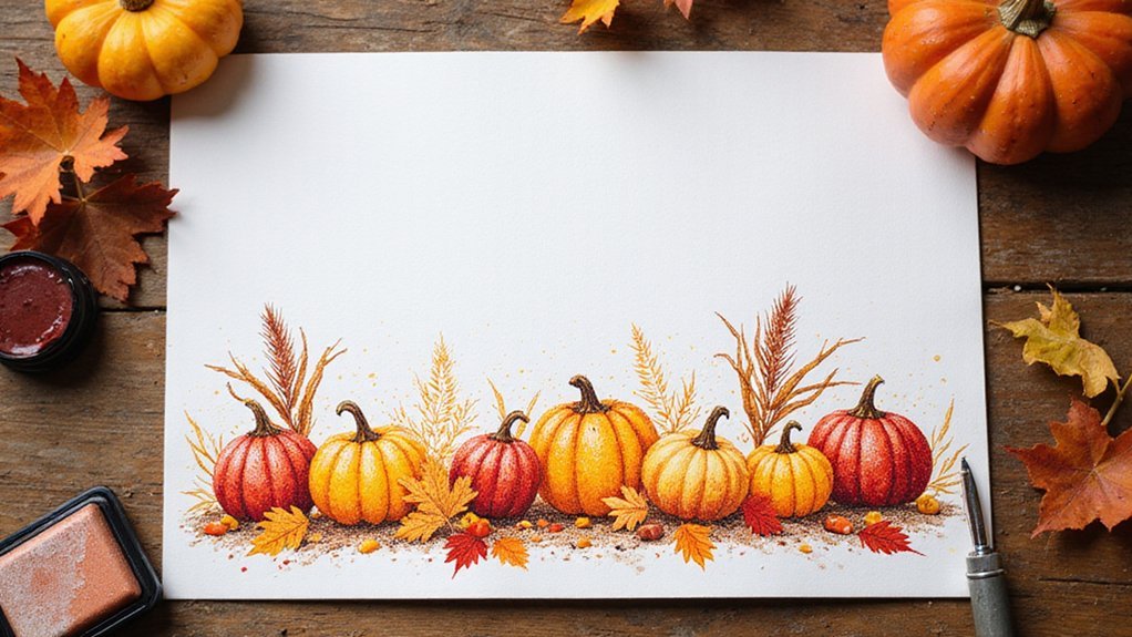 fingerprint autumn tableau craft decoration