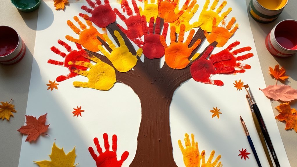 handprint thankful tree gratitude reflection keepsake