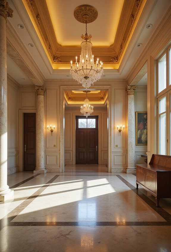 layered ambient lighting transforms foyer