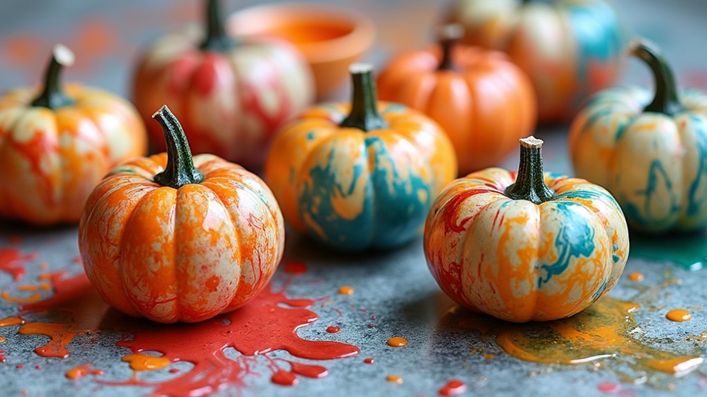 messy creative sensory decorative pumpkins