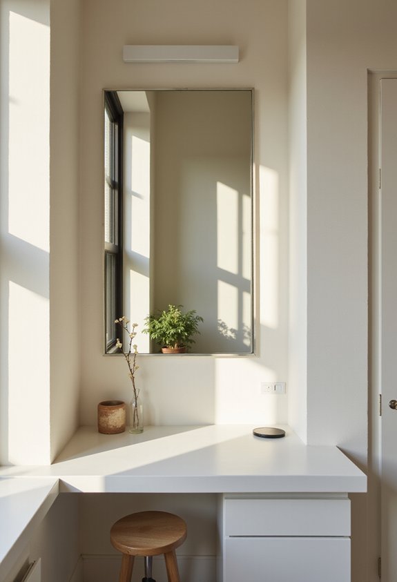 mirrors expand perceived cubicle space