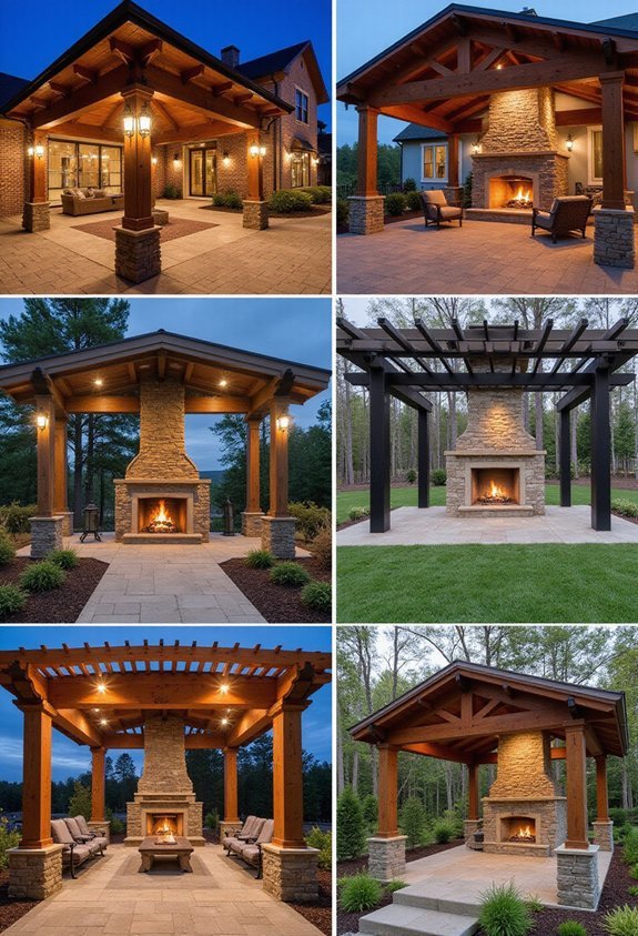 outdoor pavilion fireplaces inspiration