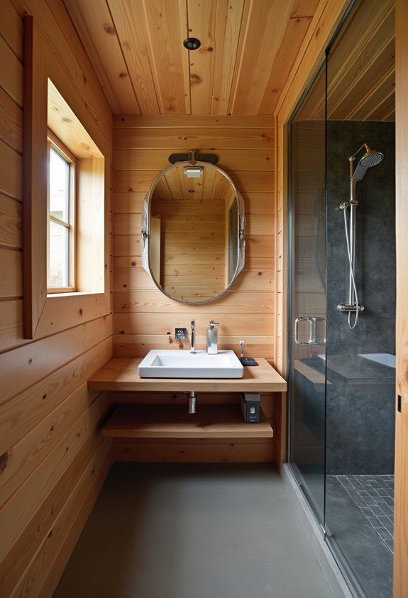 refined rustic bathroom design statement