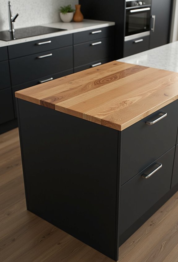 sleek practical contrasting open concept