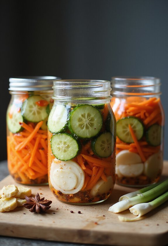 sophisticated asian inspired refrigerator vegetable pickles