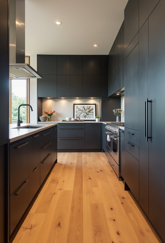 sophisticated warm modern inviting kitchen