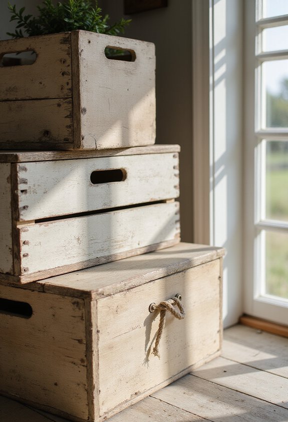 upcycled farmhouse storage organization