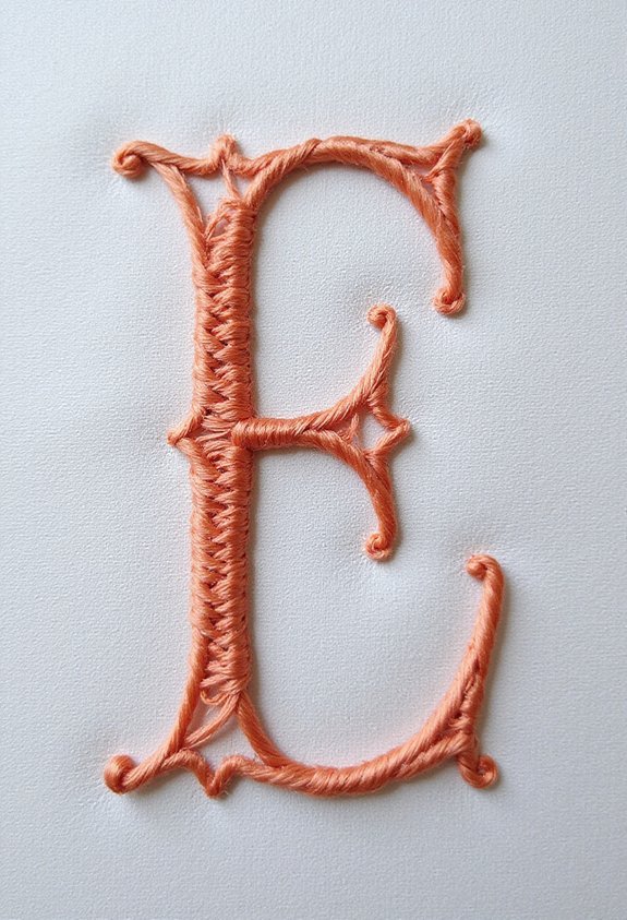 vibrant backgrounds crisp letterforms satin stitch