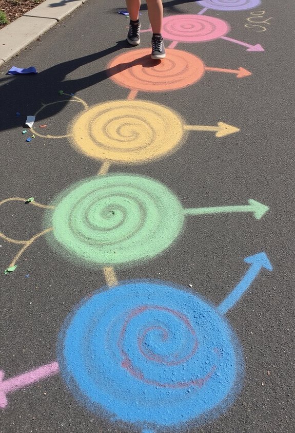 vibrant rainbow hopping pathway activity