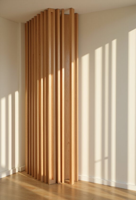visually dynamic angled wood slat designs